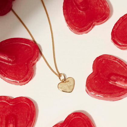 Ripple Heart Necklace Gold